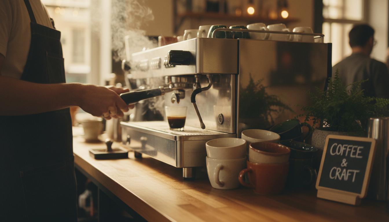 Artisan coffee being prepared at the bar